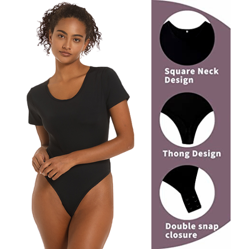 Wear something comfortable and modest with Round Neck Short Sleeve Bodysuits for Women for just $13.99 After Code (Reg. $27.99)
