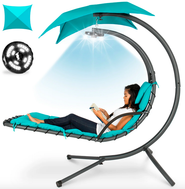 Hanging LED-Lit Curved Chaise Lounge Chair only $199.99 shipped!