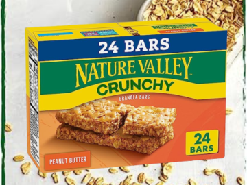 FOUR 24-Count Nature Valley Crunchy Granola Bars, Peanut Butter as low as $3.89 PER 24-Count After Coupon (Reg. $6) + Free Shipping – 16¢/Bar