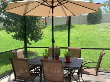 Enjoy your outdoor to the fullest without the worry of sun with SmileMart 9ft Patio Umbrella, Tan for just $26 (Reg. $49.99)