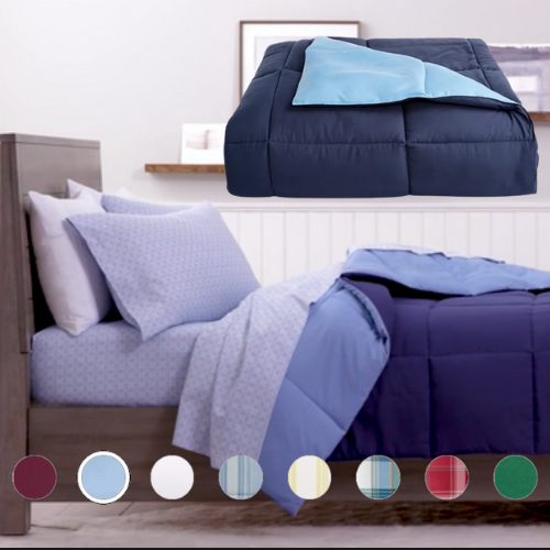 Martha Stewart Essentials Reversible Down-Alternative Comforters $20 (Reg. $130) – 8 Colors – Twin, Full/Queen, King