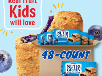 48-Count Nutri-Grain Soft Baked Breakfast Bars, Blueberry as low as $12.56 After Coupon (Reg. $19.32) + Free Shipping – 26¢/bar!