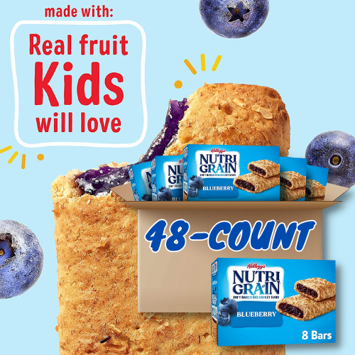 48-Count Nutri-Grain Soft Baked Breakfast Bars, Blueberry as low as $12.56 After Coupon (Reg. $19.32) + Free Shipping – 26¢/bar!