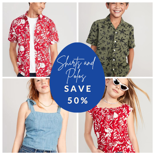 Today Only! Save 50% off on Shirts and Polos for Boys from $9.99 (Reg. $19.99) + for Girls, Men and Women!
