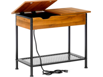 Pipishell End Table with Charging Station