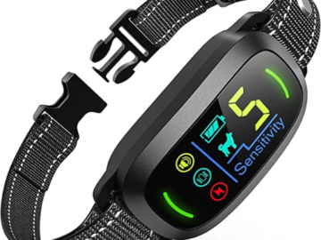 Enhance your bond with your beloved pet while ensuring a harmonious living environment with this Anti Bark Training Collar with 5 Adjustable Sensitivity Beep Vibration Shock for just $19.99 After Code + Coupon (Reg. $69.99) + Free Shipping