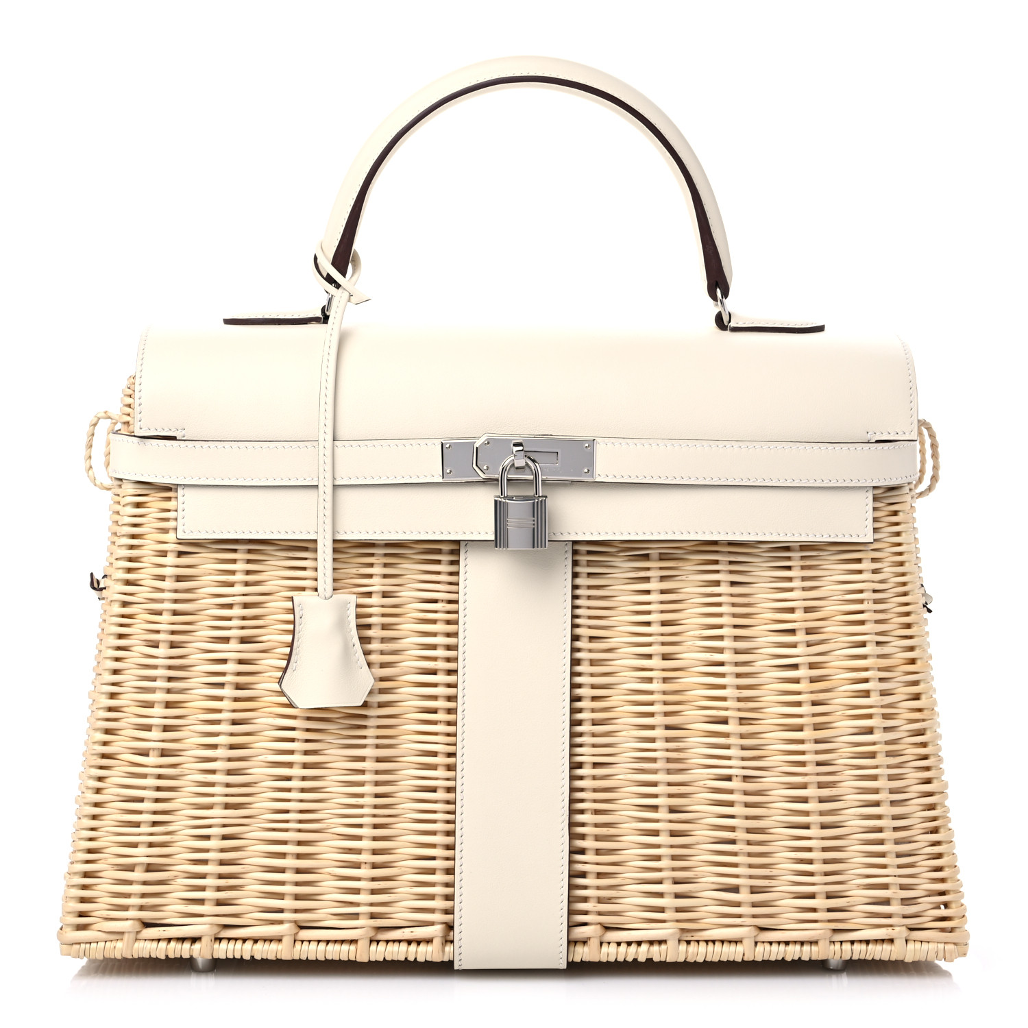 HERMES Wicker Swift Picnic Kelly 35 Naturel Nata HERMES Wicker Swift Picnic Kelly 35 in the colors Naturel Nata by FASHIONPHILE