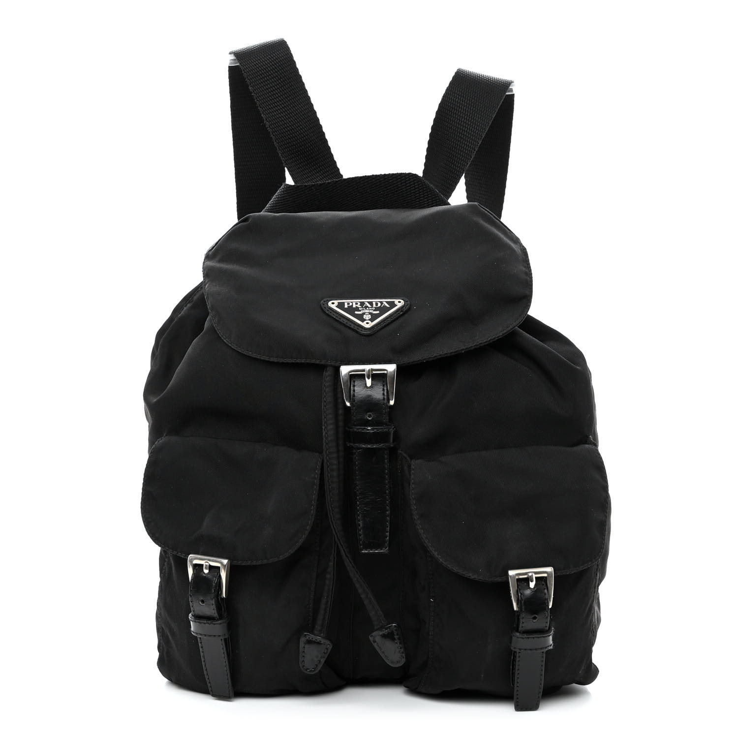 PRADA Tessuto Nylon Vela Small Backpack Black PRADA Tessuto Nylon Vela Backpack in size small in the color Black by FASHIONPHILE