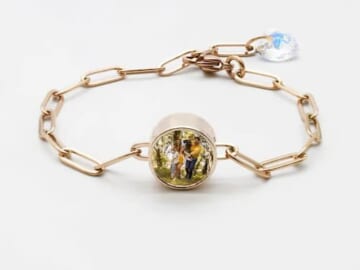 Personalized Adjustable Reversible Photo Bracelet in Rose Gold