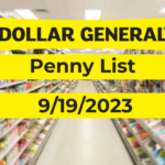 Dollar General Penny List 9/19/2023