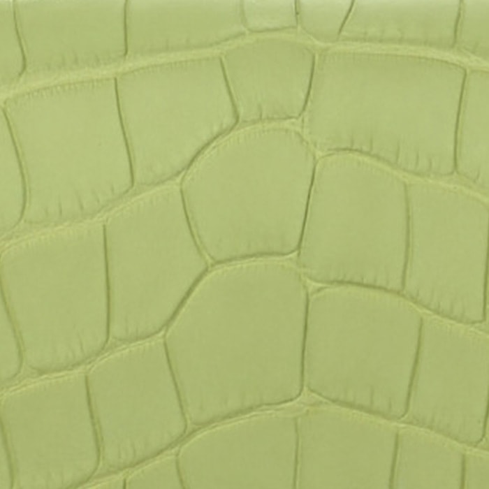 this is a close up swatch image by fashionphile of the hermes jaune bourgeon color on matte alligator