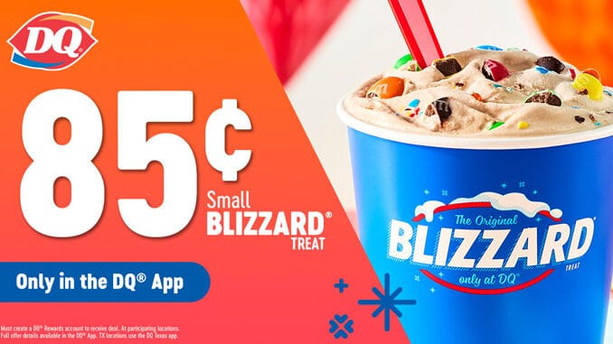 Dairy Queen Blizzards $.85 In September