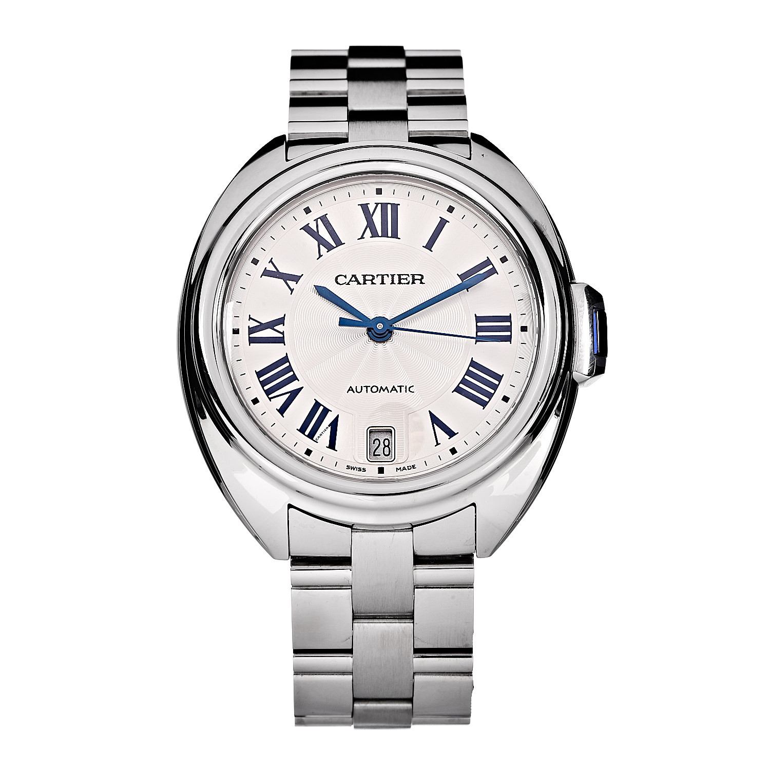 product image of CARTIER Stainless Steel 35mm Cle De Cartier Automatic Watch FASHIONPHILE