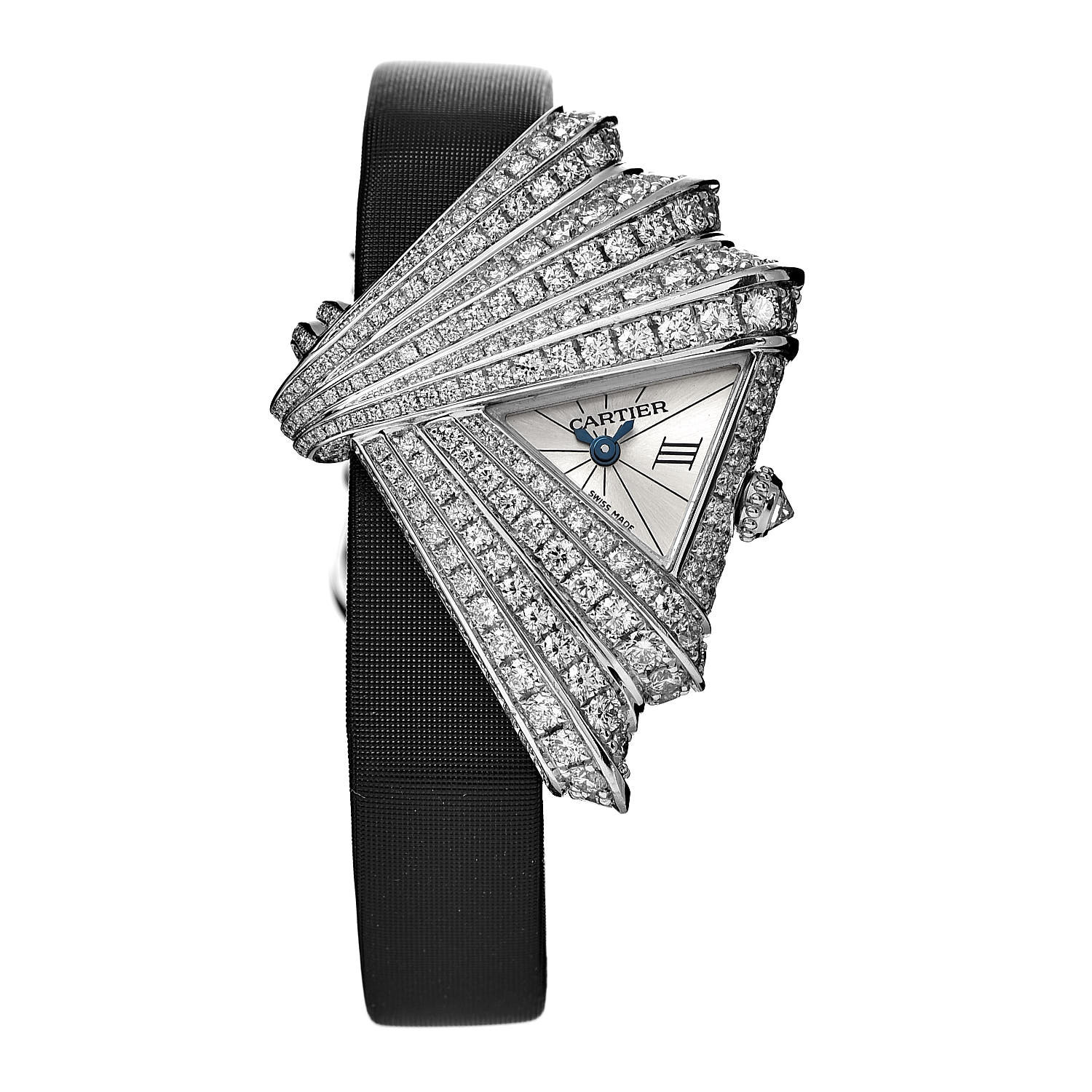 product image of CARTIER 18K White Gold Diamond Pave 29mm Libre Froissee Quartz Watch FASHIONPHILE
