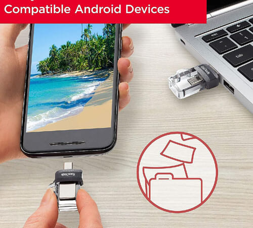 128GB SanDisk Ultra Dual Drive m3.0 with microUSB + USB 3.0 Type-A $11.28 (Reg. $13.37)