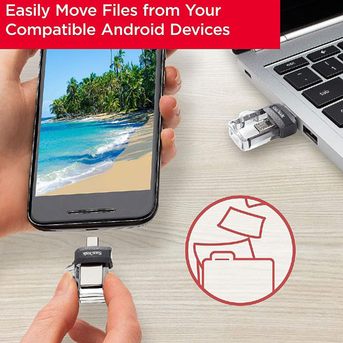 128GB SanDisk Ultra Dual Drive m3.0 with microUSB + USB 3.0 Type-A $11.28 (Reg. $13.37)