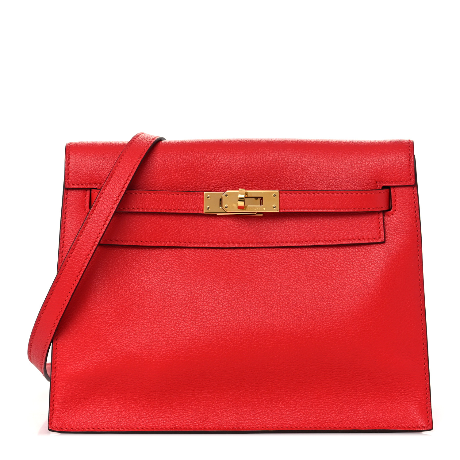HERMES Evercolor Kelly Danse II Belt Bag Rouge De Coeur product image of HERMES Evercolor Kelly Danse II Belt Bag Rouge De Coeur