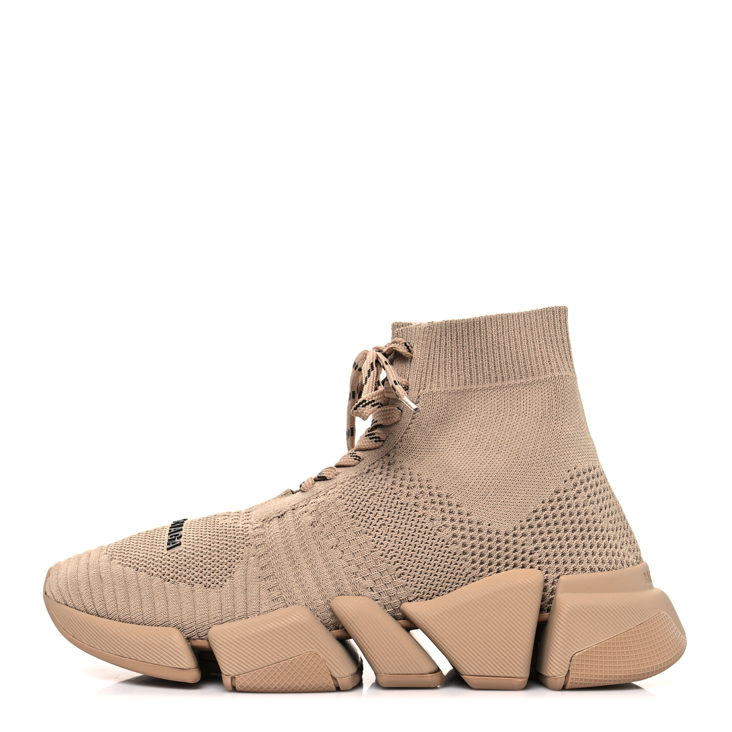 product image of BALENCIAGA Technical 3D Recycled Knit Womens Speed 2.0 Lace Up Sneakers 36 Monocolor Beige FASHIONPHILE
