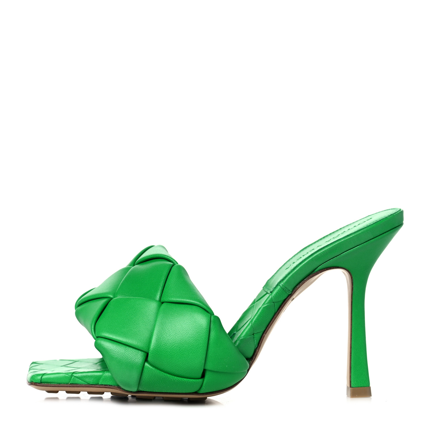 product image of BOTTEGA VENETA Nappa Maxi Intrecciato Lido Mule Sandals 36.5 Parakeet FASHIONPHILE