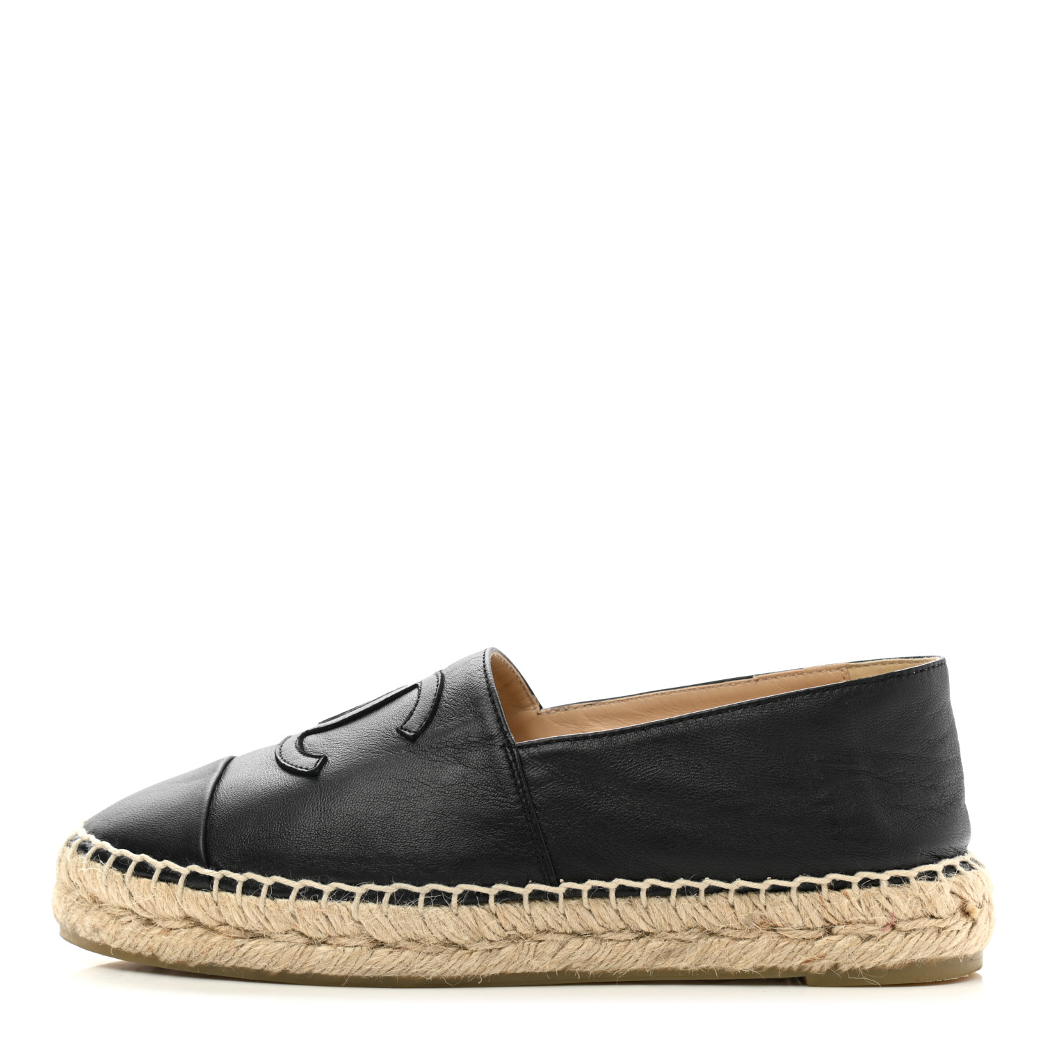 product image of CHANEL Lambskin CC Espadrilles 36 Black FASHIONPHILE