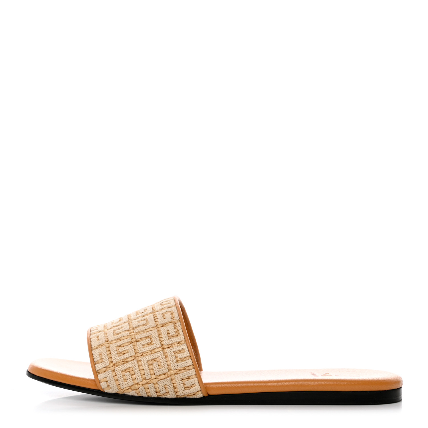 product image of GIVENCHY Canvas Raffia 4G Logo Mule Slide Sandals 40 Beige FASHIONPHILE