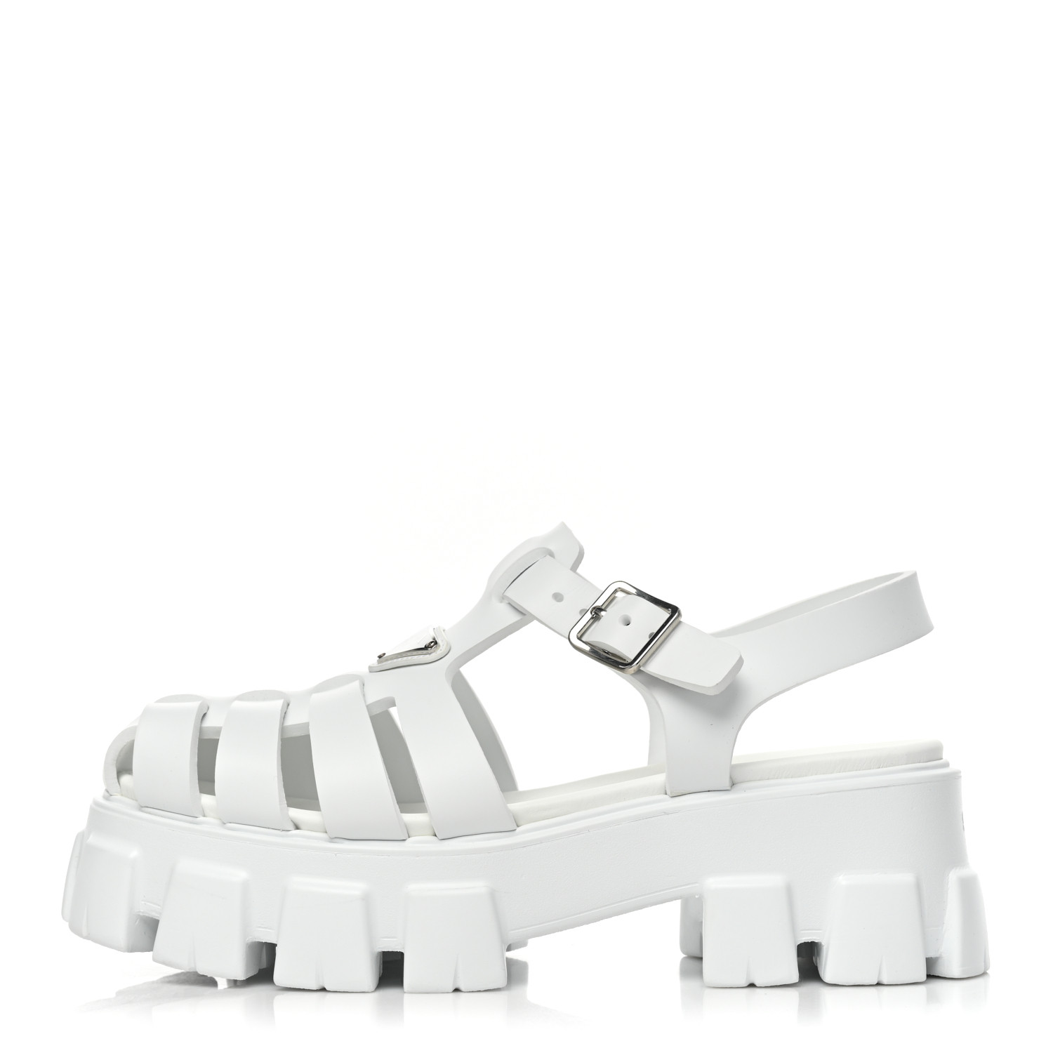 PRADA Foam Rubber Fisherman Cage Sandals 40 White