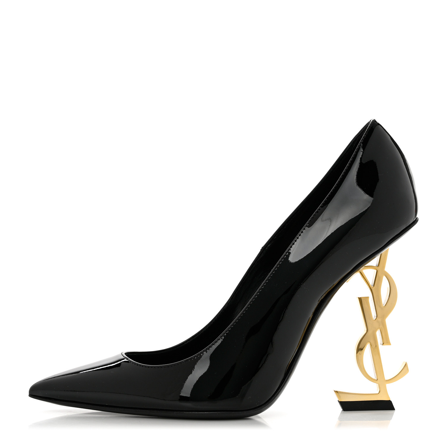 product image of SAINT LAURENT Patent Opyum 110 Pumps 36.5 Black FASHIONPHILE