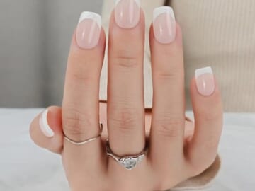 Jofay French Tip Press on Nails Short French Tip