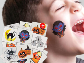 Halloween Temporary Tattoos for Kids, 144-Pack $5.99 After Code (Reg. $12) – 4¢ Each