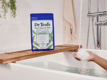 Dr Teal’s Pure Epsom Salt Hemp Seed Oil Soaking Solution, 3-Lb as low as $3.90 when you buy 4 (Reg. $7) + Free Shipping