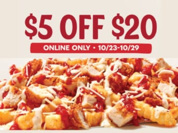 $5 off $20 Purchase at Zaxby’s Thru 10/29