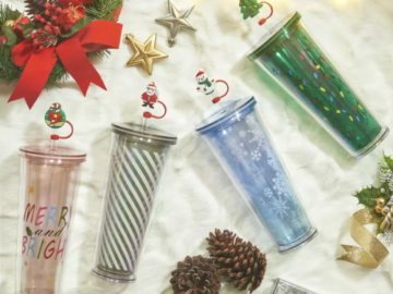 Mainstays 4-Pack Holiday Time Christmas Tumblers with Figural Straw $13.31 (Reg. $24) – $3.33/26 Oz Tumbler