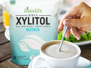 DureLife Birch Xylitol All Natural Sweetener, Granulated, 5-Lb as low as $12.60 After Coupon (Reg. $40) + Free Shipping, Gluten Free – Kosher