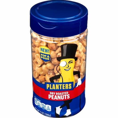 PLANTERS Dry Roasted Peanuts, Pop & Pour 7 oz Jar