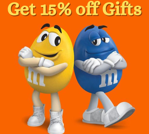 Get ready to satisfy your sweet tooth with a fantastic offer from M&M and Get 15% off Gifts – thru 10/28!