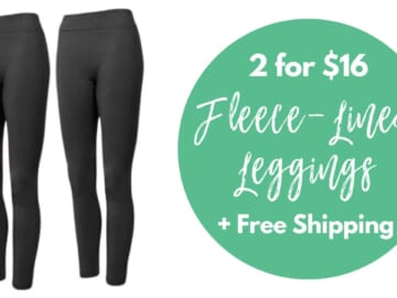 Women’s Fleece-Lined Leggings 2 for $16 + Free Shipping