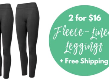 Women’s Fleece-Lined Leggings 2 for $16 + Free Shipping