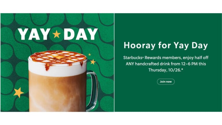 Starbucks Rewards | 50% Off Handcrafted Drinks Today Only!