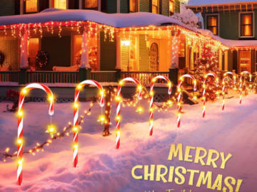 Get ready to celebrate the season in style with these charming Solar Candy Cane Christmas Decorations with 8 Modes, 2 Sets (12-Piece/set) for just $26.39 After Code + Coupon (Reg. $59.99) + Free Shipping