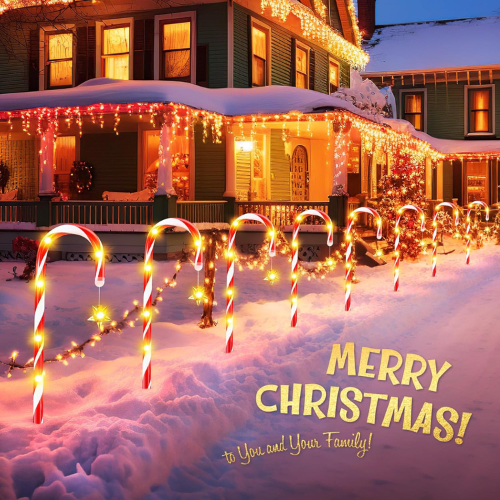 Get ready to celebrate the season in style with these charming Solar Candy Cane Christmas Decorations with 8 Modes, 2 Sets (12-Piece/set) for just $26.39 After Code + Coupon (Reg. $59.99) + Free Shipping