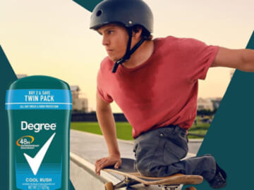 Degree Men’s Antiperspirant Deodorant, Cool Rush, 2-Pack as low as $3.66 when you buy 4 (Reg. $5.78) + Free Shipping – $1.83/ 2.7-Oz Stick