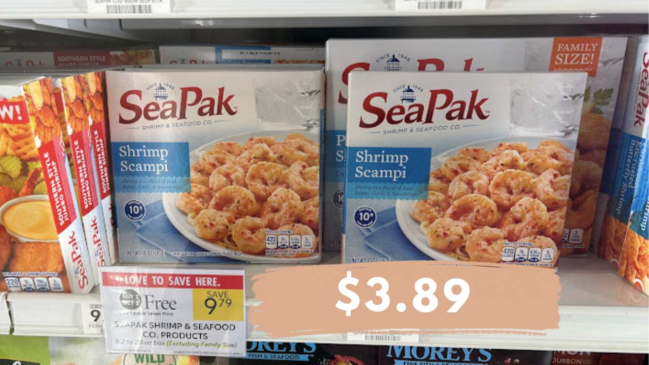 $3.89 SeaPak Frozen Seafood at Publix