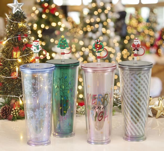 Holiday Time Christmas 4pk 26oz DW Tumbler