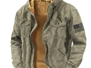 Men's Graphic Flag Zip Jacket for $17 + $10 s&h