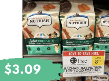 Rachael Ray Nutrish Dry Cat Food for $3.09 (reg. $8.19)