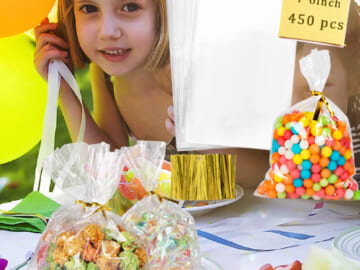 Cellophane Bags, 450-Count as low as $7.64 After Coupon (Reg. $9) + Free Shipping – 2¢/Bag, 4X6 Treat Bags with Ties