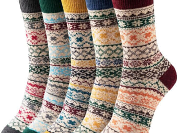 Vintage Wool Socks for Women, 5-Pairs $7.49 After Code (Reg. $14.99) – $1.50/Pair