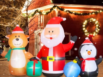 7-Foot Santa, Elk, and Penguin Inflatable for $44 + free shipping