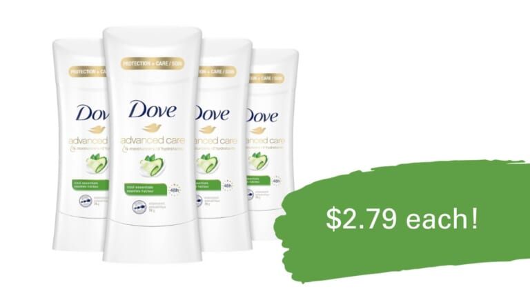 Dove Antiperspirant 4-Pack $11.17 or Less Shipped