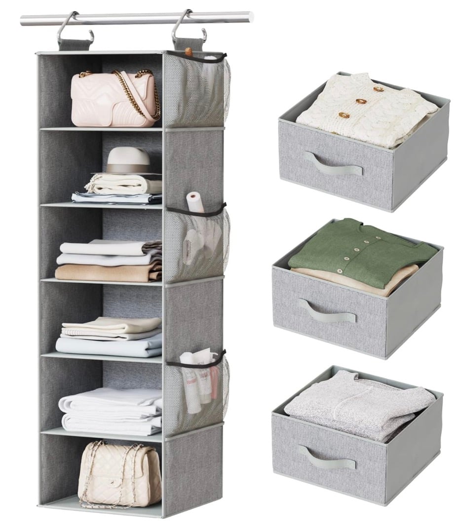 Pipishell Hanging Closet Organizer 6-Shelf